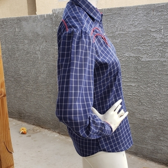 70s Vintage Kenny Rogers‎ Western Plaid Snap Button Shirt - Picture 7 of 8